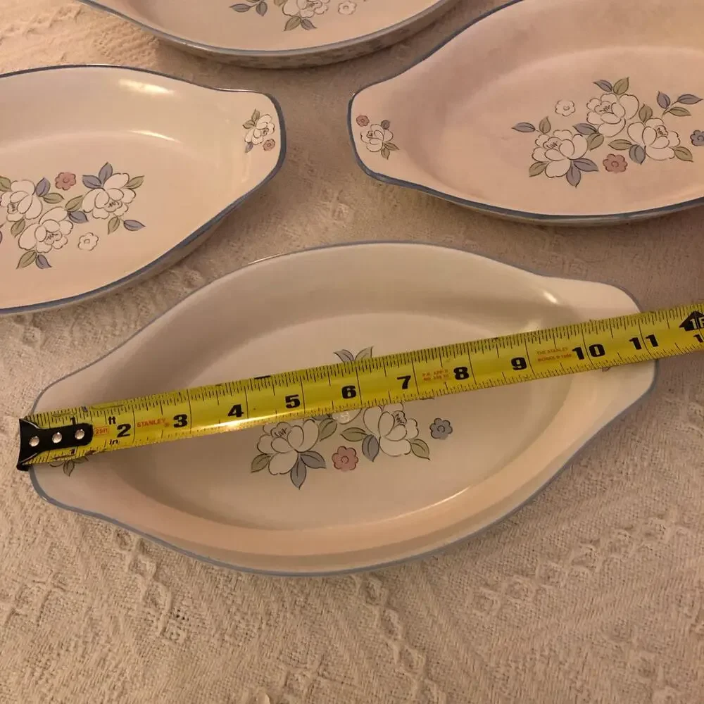VTG Chantilly Floral‎ Casserole Serving Dish Japan Hand Painted Set of 5 Cottage